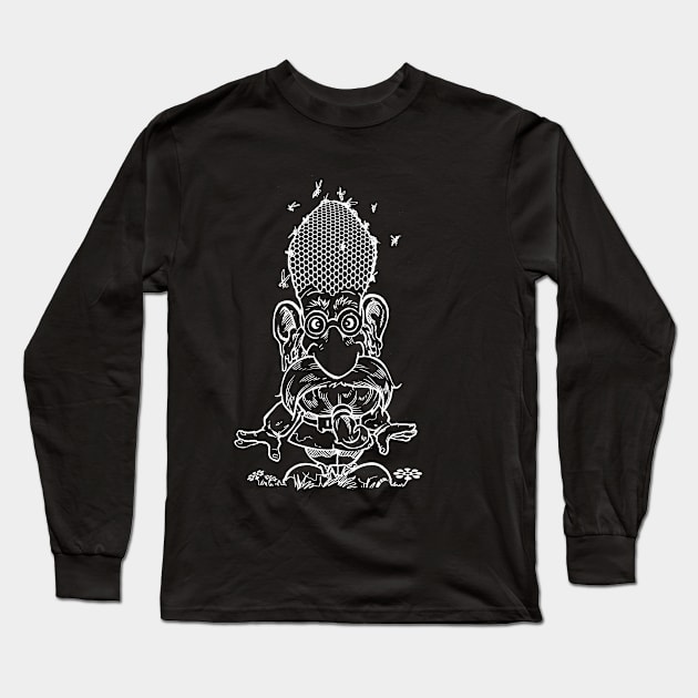 white on black honey dwarf Long Sleeve T-Shirt by tregisart